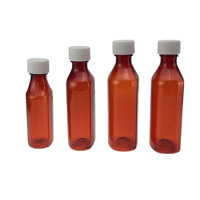 Bouteille de sirop contre la toux en verre ambré de 8 oz avec bouchon doseur, flacon de réactif liquide pour laboratoire
