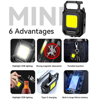 Lampe de poche étanche à LED COB rechargeable, portable, avec porte-clés, 550LM