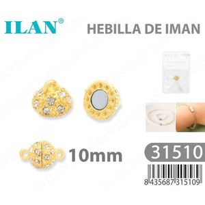 Chiusura Magnetica Ilan 10mm Decorata con Strass per Gioielli - Product Image 1
