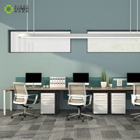 Bureau extensible à cadre en métal pour 3 personnes Poste de travail de bureau linéaire moderne avec taille personnalisable et conception modulaire