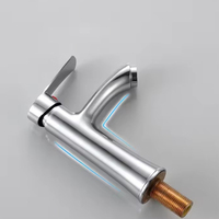 Robinet de lavabo de salle de bain en laiton chaud et froid, poignée unique, un trou, acier inoxydable moderne 304, robinet de lavabo de salle de bain