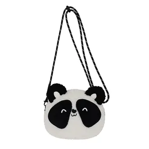 Cute Panda Plush Crossbody Bolsa Pequena Fofa Satchel Ombro Bolsa Messenger Bag Bolsa Bolsa para As Mulheres