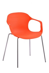 Accoudoir Chaise en métal chromé PP Design <span class=keywords><strong>ergonomique</strong></span> à dossier haut empilable pour chaise de salle à manger en plastique de bureau de restaurant - Product Image 5
