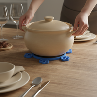 Sous-verre en silicone, dessous de plat, résistant à la chaleur, design moderne et minimaliste, pour la cuisine domestique, tapis de protection pour tasses et assiettes