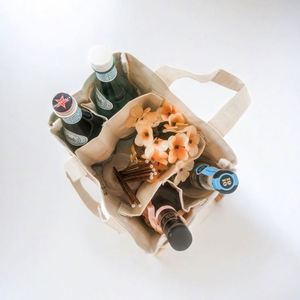 Sac fourre-tout en toile personnalisé et réutilisable pour 6 bouteilles de vin avec séparateurs – Fabrication sur mesure à prix abordable - Product Image 6