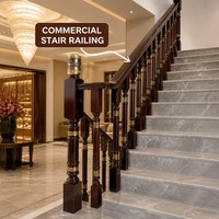Balustre et poteau de balustrade en bois d'acajou sculpté pour escalier classique, taille personnalisée, OEM