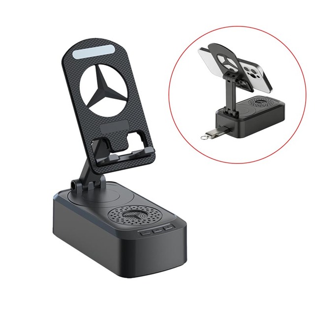 4-In-1 Wireless Blue tooth Speaker with Phone & Tablet Stand Power Bank Charging Function Multi-Device Holder for Phone