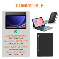 Yeni Kablosuz Ayrılabilir Bölünmüş Klavye Kılıfı Tab S10 Lite için 7 Renkli RGB Arkadan Aydınlatmalı Dokunmatik Yüzey 10.9" Çok Açılı Stand