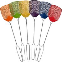 Lot de 6 tapettes à insectes et à mouches avec poignée en métal tressé pour l'intérieur et l'extérieur de la cuisine, du bureau et de la lutte antiparasitaire contre les fourmis et les araignées