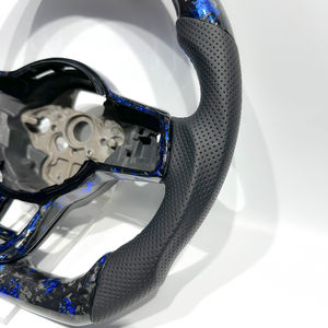 Volante Personalizado de Fibra de Carbono Azul Forjado y Cuero Perforado para Volkswagen <span class=keywords><strong>Polo</strong></span> Golf Passat MK7 MK6, Actualización para Modelos Antiguos - Product Image 2
