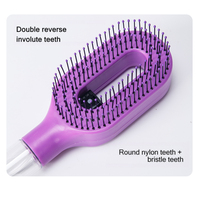 Brosse de massage du cuir chevelu portable avec pulvérisateur d'eau intégré, peigne démêlant pour coiffage volumineux des cheveux bouclés/lisses, utilisation humide/sèche