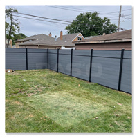 Clôture de jardin extérieure en aluminium WPC poteau horizontal en aluminium noir planches étanches modèle 3D en bois traité sous pression pour usage domestique