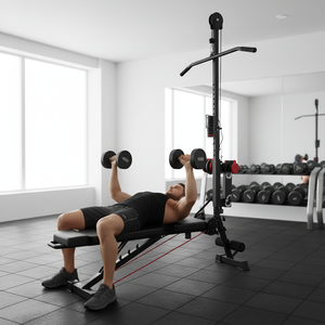 <span class=keywords><strong>Banco</strong></span> de Pesas Ajustable con Accesorio para Polea, Diseño Plegable Inclinable/Declinable para Gimnasio en Casa, Entrenamiento de Fuerza con Mancuernas y Barras para Todo el Cuerpo - Product Image 2
