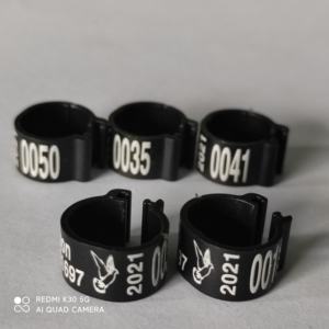 001-100 numerato 8MM fasce per gambe in plastica per uccelli gallina piccione anelli per piedi pulcini anelli per pappagalli per pappagallo - Product Image 1