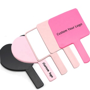 Miroir de poche carré personnalisé en plastique, format voyage, à une face, en forme de cœur, pour maquillage, avec étiquette privée, pour femmes - Product Image 1
