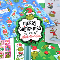 Autocollants en vinyle personnalisés, feuilles d'autocollants de Noël, autocollants promotionnels, autocollants en vinyle holographiques mignons avec trou de suspension