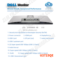 شاشة U2723QE مقاس 27 بوصة بدقة 4K UHD IPS مع منفذ USB-C/DP، مضادة للضوء الأزرق، تغطية ألوان 100% SRGB، ضمان لمدة 3 سنوات لسطح المكتب