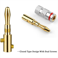 Connecteurs banane plaqués or 4,0 mm pour haut-parleur, connecteur audio à vis fermée pour câble de haut-parleur