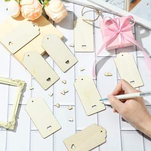 Inachevé bricolage en bois artisanat décorations vierges pendentifs artisanat planches et Plaques en bois sculpture cadeau signets - Product Image 4