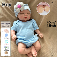 Nouveau 18 pouces fait à la main Reborn bébé poupée corps doux 3D peau avec des veines visibles à collectionner Art cadeau de noël peluche
