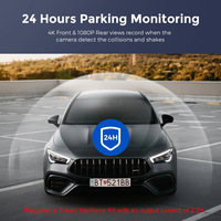 Caméra de tableau de bord 4K WiFi 2 canaux avant et arrière pour voiture, DVR avec détection de collision et enregistrement en boucle pour véhicules