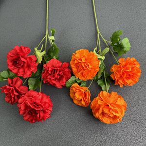 Flores de Loto Artificiales Jinxi de 4 Cabezas, Blancas y Amarillas, para Decoraciones de Boda, Centros de Mesa y Arreglos Florales - Product Image 3