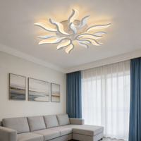 Plafonnier LED moderne en acrylique JACKSUN, lumière tricolore, plafonnier à intensité variable, 33,46 pouces, avec télécommande pour salon