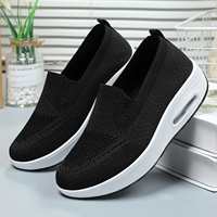 Chaussures de sport respirantes pour femmes à semelle souple et coussin d'air de haute qualité, légères, pour la marche et la course, style chunky