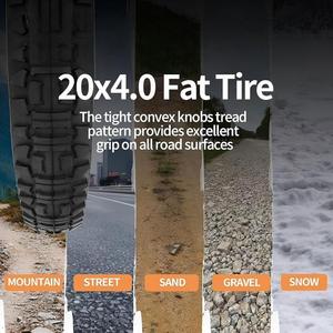 Neumáticos Inflables Eléctricos para <span class=keywords><strong>Bicicleta</strong></span> Gruesa <span class=keywords><strong>de</strong></span> 20x4.0, Neumáticos Tubulares Cómodos que Absorben los Impactos para Bicicletas <span class=keywords><strong>de</strong></span> Montaña y Bicicletas para Niños - Product Image 4