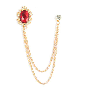 Broches <span class=keywords><strong>KERONG</strong></span> pour hommes, tendance, en alliage plaqué argent, forme couronne, micro-incrustation de strass en cristal, pour vêtements d'anniversaire - Product Image 3