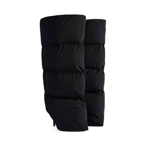 Femmes noires Volume exagéré mat cuir de veau chaussures à talons aiguilles filles genou haute droite jambe large botte nouveau Wader 110mm <span class=keywords><strong>bottes</strong></span> - Product Image 5