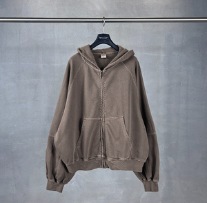 Bán Buôn Các Nhà Sản Xuất Cổ Điển Unisex Bán Buôn Áo Thun Zip up Áo Quá Khổ Của Người Đàn Ông Tùy Chỉnh Hoodie Y2K Rửa Axit Áo - Product Image 5