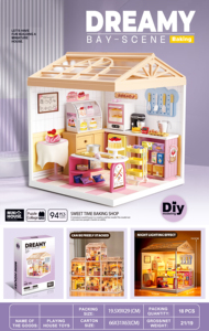 <span class=keywords><strong>ELI</strong></span> TOYS Casa de Muñecas en Miniatura 3D, Bloques de Construcción de Plástico para Armar, Rompecabezas DIY, Juguete Hecho a Mano para Desarrollar la Creatividad, Regalo - Product Image 6