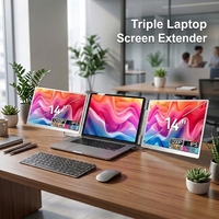 Özel Üçlü Dizüstü Bilgisayar Ekran Genişletici 14 İnç 1080P IPS Taşınabilir Çift Monitör Tak Çalıştır Seyahat Ekranı Dizüstü Bilgisayar Mac Windows için