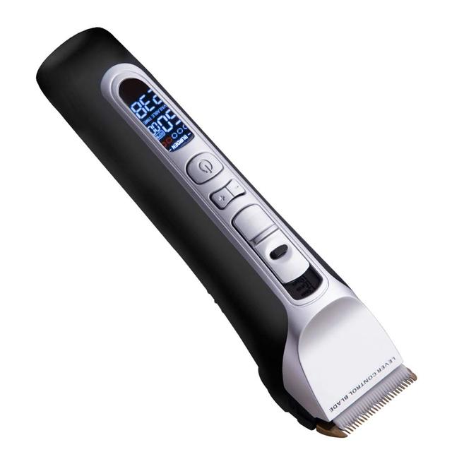 Rechargeable Lithium Ion Battery LCD Display Cordless Hair Clippers for Men