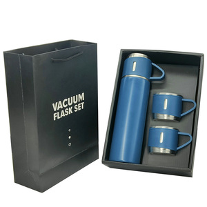 Ensemble cadeau de <span class=keywords><strong>tasse</strong></span> thermique à <span class=keywords><strong>double</strong></span> <span class=keywords><strong>paroi</strong></span> de 500 ml, <span class=keywords><strong>tasse</strong></span> à thé, gobelet en acier inoxydable 304, bouteille d'eau, thermos portable avec 2 tasses supplémentaires - Product Image 2