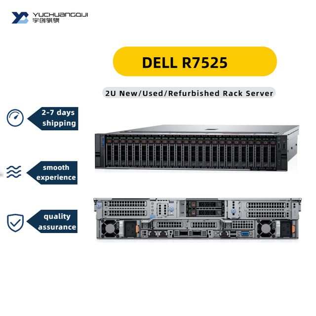 High Performance PowerEdge R7525 2U Rack Server with AMD EPYC AMD EPYC 7002/7003 Multi-core Computing AI Training Server