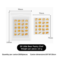 Parches Hidrocoloides para el Acné Little Bear Pastry Chef con Ácido Salicílico y Aceite de Árbol de Té, 20 Parches Removibles y Cómodos para Todo Tipo de Piel
