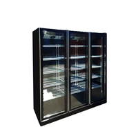 Réfrigérateur commercial d'affichage de boissons de supermarché 2000L refroidisseur vertical d'affichage de 4 portes en verre pour des boissons
