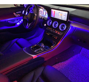 Accessoires de modification intérieure éclairés avant et arrière pour <span class=keywords><strong>Mercedes</strong></span>-Benz Classe <span class=keywords><strong>C</strong></span> Turbo, compatibles avec les éclairages d'ambiance des aérateurs. - Product Image 4