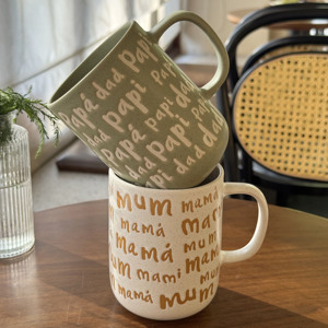 Tazas de pareja Retro populares para padres, grabadas con pantalla de seda tazas de cerámica, regalos - Product Image 4