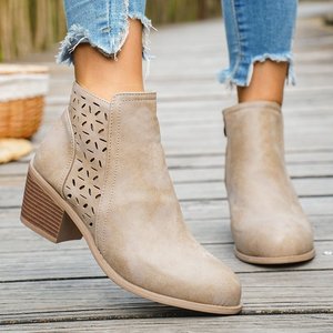 <span class=keywords><strong>Bottes</strong></span> Chelsea tendance pour femme, collection automne-hiver 2026, à bout pointu ajouré, coupe basse, talon carré, fermeture éclair latérale, doublure <span class=keywords><strong>en</strong></span> similicuir - Product Image 3
