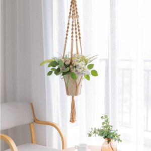 Offres Spéciales 100% fait à la main <span class=keywords><strong>en</strong></span> <span class=keywords><strong>macramé</strong></span> plante cintre <span class=keywords><strong>pot</strong></span> de fleur cintre pour décoration murale jardin - Product Image 4