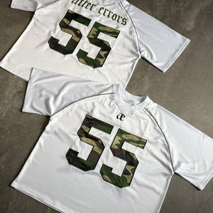 Camiseta Deportiva Corta de Verano <span class=keywords><strong>con</strong></span> Estampado Personalizado, Estilo Patchwork, 320 Gsm, Malla, Hombros Caídos, Sin Costuras, Corte Holgado, Cuello Redondo - Product Image 2