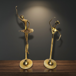 Contemporary Aluminum Dancing Lady Ballet Figurine Set 3pcs Eco-Friendly Modern Artistic Handcrafted Tabletop Decor for Home - Product Image 3