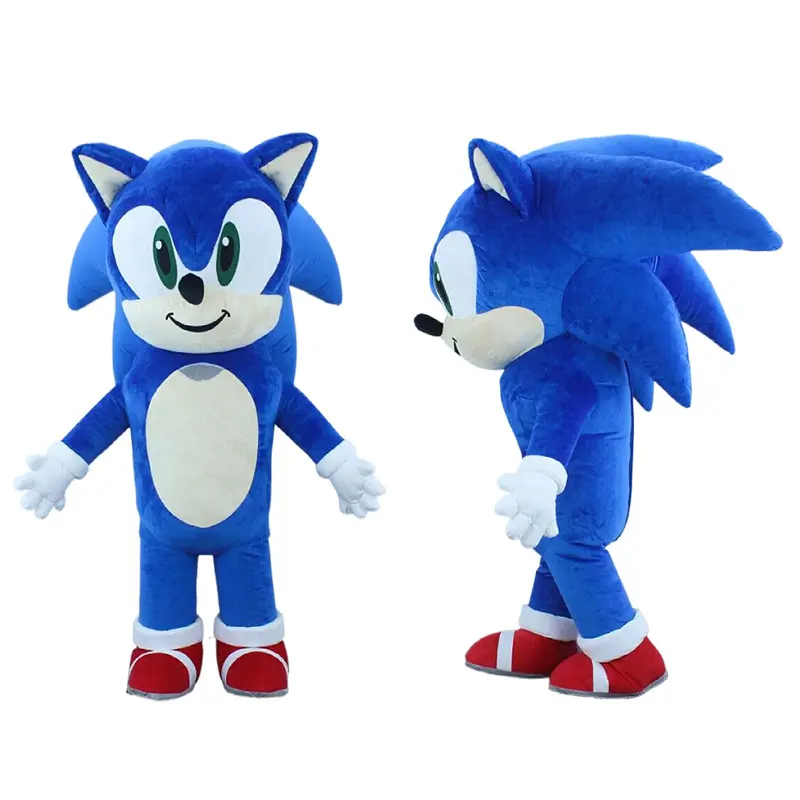 Hot Sale Holiday Costume Sonic Hedgehog Mascot Costume Plush Mascot Costume Customized Unisex Animal for Party Cosplay