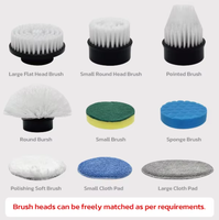 Brosse de nettoyage électrique portative sans fil rechargeable 1500 tr/min avec perche d'extension pour salle de bain, sol et murs