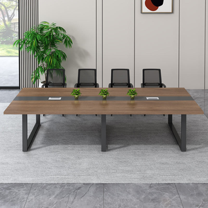 Modern, Minimalist Wood-grain Office Conference Tables and Chairs Suitable for <b>Small</b> Meeting Rooms or School Principals' Offices - Product Image 3