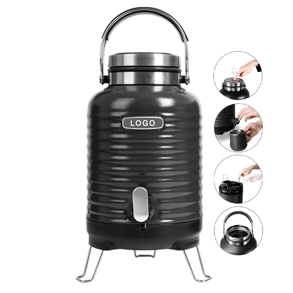 Food Grade Roestvrijstalen Water Kan Warm Koud 170Oz 5l Geïsoleerde Drank Dispenser Water Melk Thee Emmer