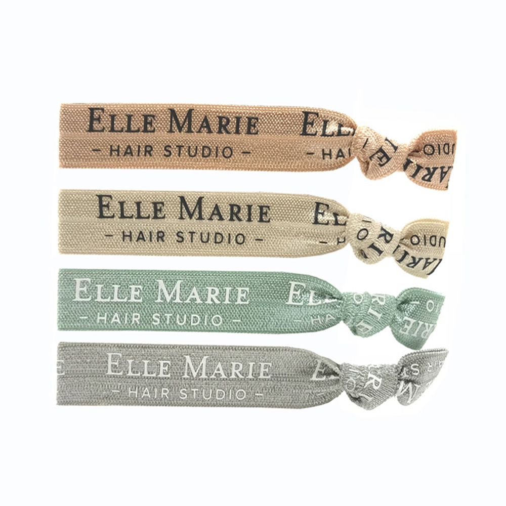 Резинка для волос с текстом на заказ, эластичная заколка для парикмахерской с индивидуальным дизайном, пони-хвост, Подарочный аксессуар «сделай сам»